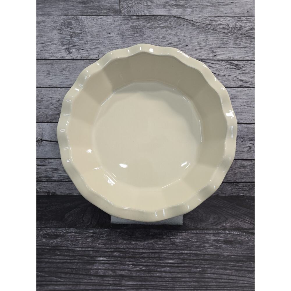 Emile Henry France for Williams-Sonoma Ruffled Pie Dish Yellow 10.5" Model 301